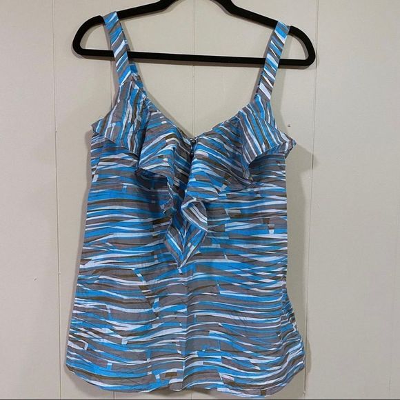 Banana Republic silk abstract print sleeveless top - Picture 1 of 4
